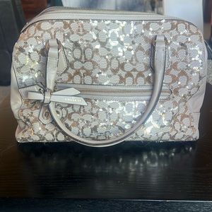 Gold sequin coach bag